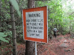 IAT; Grandfather Falls Segment, WI
sign warning when sirecns sound water levels will rise to dangerous levels in a very short time
